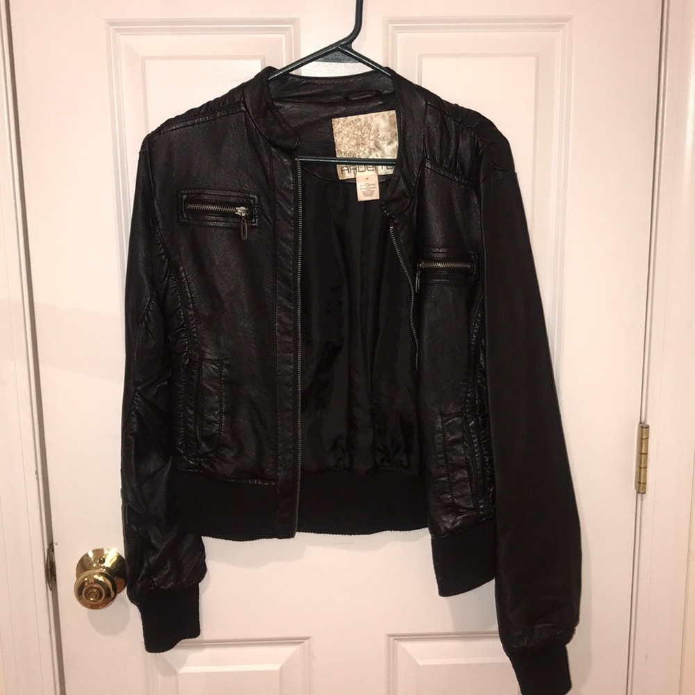 Faux Black leather jacket